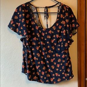 Floral Ruffled Sleeved Top